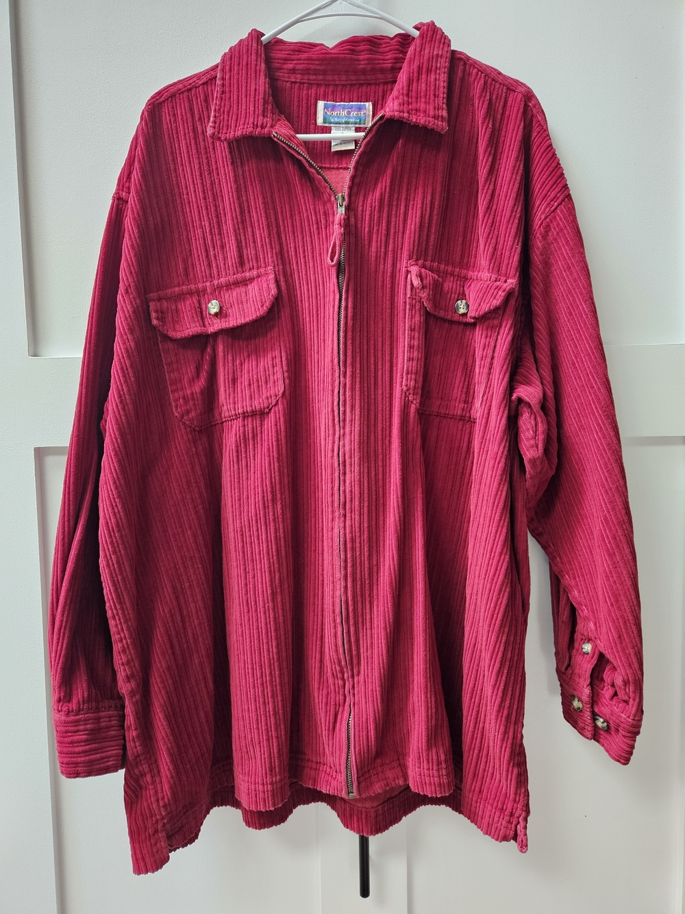 Northcrest Ribbed Zip-Front Utility Jacket - Raspberry Pink - Picture 2 of 11